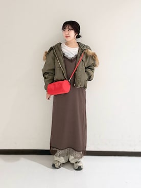 「ウェーブ×カジュアル」｜mamiさん（レディース・150cm）の秋コーディネート