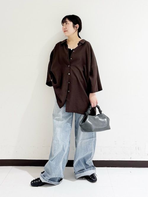 GANNI ガニー　黒 レザー バレエシューズ GANNI Eyelets Lace Up Ballerina（バレエシューズ）｜GANNI