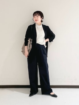 「URBAN RESEARCH（アーバンリサーチ）のダブルブレストメッシュジャケット（その他アウター、ブラック系）」を使った、mamiさん（レディース・150cm）の春コーディネート