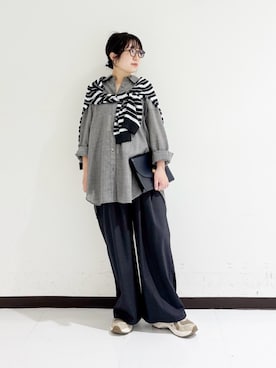 「アイテム（メガネ、グリーン系）」を使った、mamiさん（レディース・150cm）の秋コーディネート