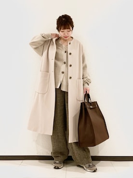 「アイテム（その他アウター、ピンク系）」を使った、mamiさん（レディース・148cm）の秋コーディネート