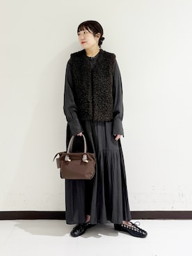 「アイテム（バレエシューズ）」を使った、mamiさん（レディース・150cm）の秋コーディネート