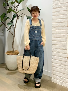 「Levi's（リーバイス）のアイテム（サロペット/オーバーオール）」を使った、maaamii02さん（レディース・148cm）の夏コーディネート
