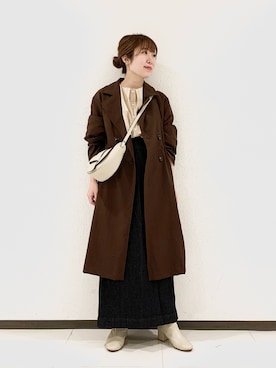「URBAN RESEARCH（アーバンリサーチ）のアイテム（トレンチコート）」を使った、mamiさん（レディース・149cm）の秋コーディネート