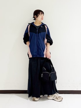 「アイテム（ナイロンジャケット）」を使った、mamiさん（レディース・150cm）の秋コーディネート