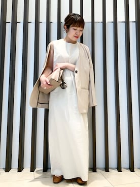 「URBAN RESEARCH Sonny Label（アーバンリサーチサニーレーベル）のアイテム（ノーカラージャケット）」を使った、maaamii02さん（レディース・148cm）の春コーディネート
