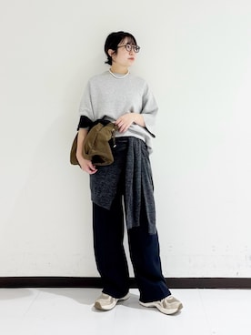 「アイテム（ストール/ショール）」を使った、mamiさん（レディース・150cm）の秋コーディネート