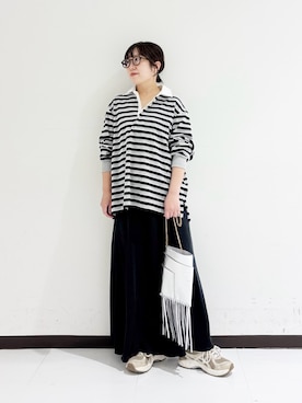 「アイテム（メガネ、グリーン系）」を使った、mamiさん（レディース・150cm）の秋コーディネート