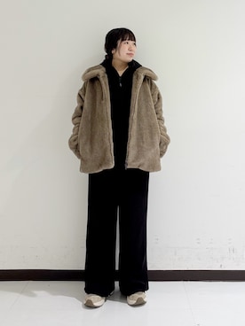 「アイテム（パーカー）」を使った、mamiさん（レディース・150cm）の冬コーディネート