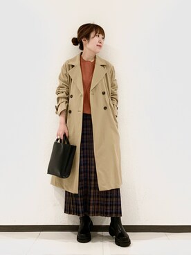 「URBAN RESEARCH（アーバンリサーチ）のアイテム（トレンチコート）」を使った、mamiさん（レディース・149cm）の秋コーディネート