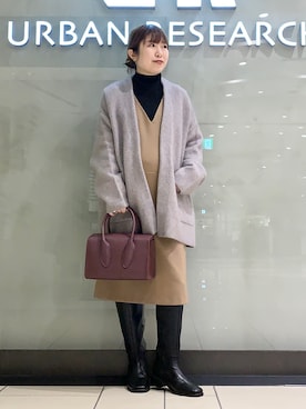 「URBAN RESEARCH（アーバンリサーチ）のアイテム（ボストンバッグ）」を使った、mamiさん（レディース・149cm）の冬コーディネート