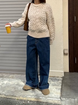 「アイテム（スリッポン）」を使った、ERICAさん（レディース・160cm）の秋コーディネート