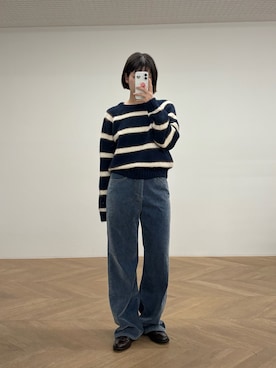 「アイテム（ローファー）」を使った、ERICAさん（レディース・160cm）の冬コーディネート