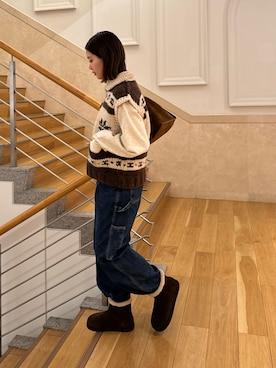 「アイテム（ベスト）」を使った、ERICAさん（レディース・160cm）の秋コーディネート