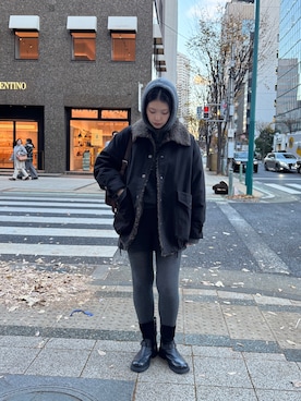 「アイテム（タイツ/ストッキング）」を使った、ERICAさん（レディース・160cm）の冬コーディネート