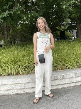 「CANAL JEAN（キャナルジーン）のアイテム（サロペット/オーバーオール）」を使った、ERICAさん（レディース・160cm）の夏コーディネート