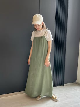 「CANAL JEAN（キャナルジーン）のアイテム（ワンピース）」を使った、ERICAさん（レディース・160cm）の夏コーディネート
