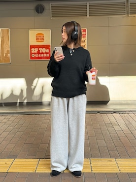 「アイテム（モカシン/デッキシューズ）」を使った、ERICAさん（レディース・160cm）の秋コーディネート