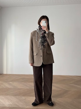 「アイテム（テーラードジャケット、その他）」を使った、ERICAさん（レディース・160cm）の秋コーディネート
