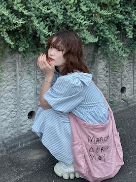 「アイテム（オールインワン・サロペット）」を使った、木村 星南（せな）さん（レディース・162cm）の夏コーディネート