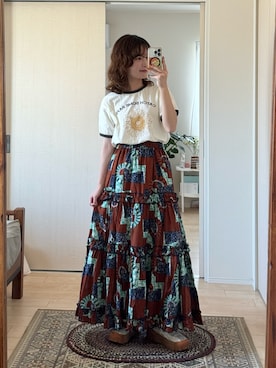 「アイテム（スカート）」を使った、木村 星南（せな）さん（レディース・162cm・20代）の夏コーディネート