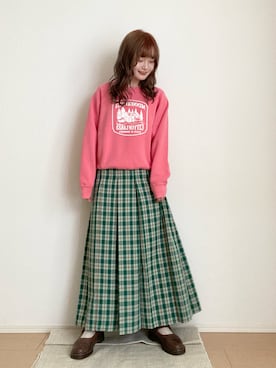 「アイテム（スウェット）」を使った、木村 星南（せな）さん（レディース・162cm・20代）の春コーディネート