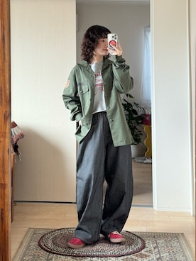 「CONVERSE SKATEBOARDING（コンバーススケートボーディング）のアイテム」を使った、木村 星南（せな）さん（レディース・162cm）の春コーディネート