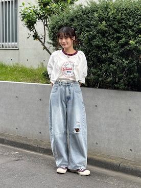 「CONVERSE（コンバース）のアイテム」を使った、木村 星南（せな）さん（レディース・162cm）の夏コーディネート