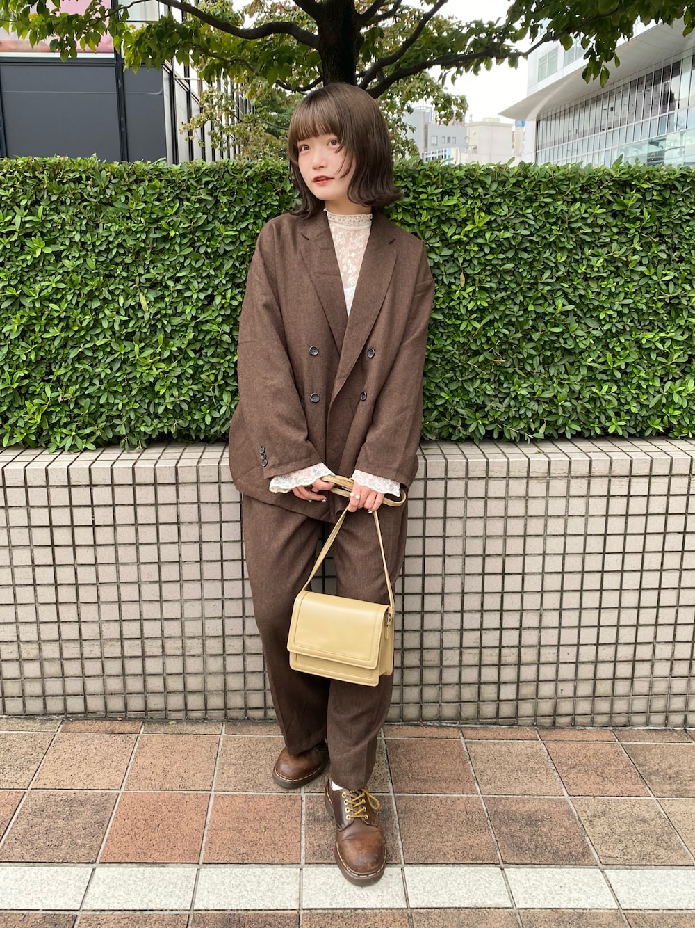「秋ルック紹介するよ、秋カラー、秋服、大人カジュアル、セットアップ、大人コーデ、SHEIN、秋コーデ、オトナ女子、FREAK’Ｓ STORE、プチプラ」｜「FREAK'S STOREのテックウーリーセットアップ（セットアップ、ブラウン系）」を使った、木村 星南（せな）さん（レディース・162cm）の秋コーディネートの1枚目の写真