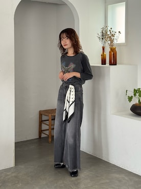 「アイテム（財布/小物、ホワイト系）」を使った、木村 星南（せな）さん（レディース・162cm）の秋コーディネート