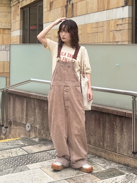 「アイテム（サロペット/オーバーオール）」を使った、木村 星南（せな）さん（レディース・162cm・20代）の夏コーディネート