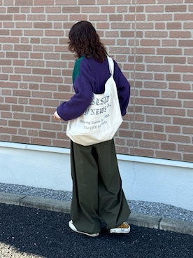 「アイテム（カーゴパンツ）」を使った、木村 星南（せな）さん（レディース・162cm）の秋コーディネート