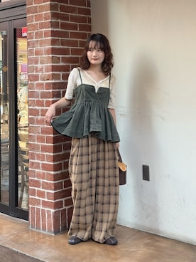 「アイテム（カーディガン/ボレロ）」を使った、木村 星南（せな）さん（レディース・162cm）の秋コーディネート