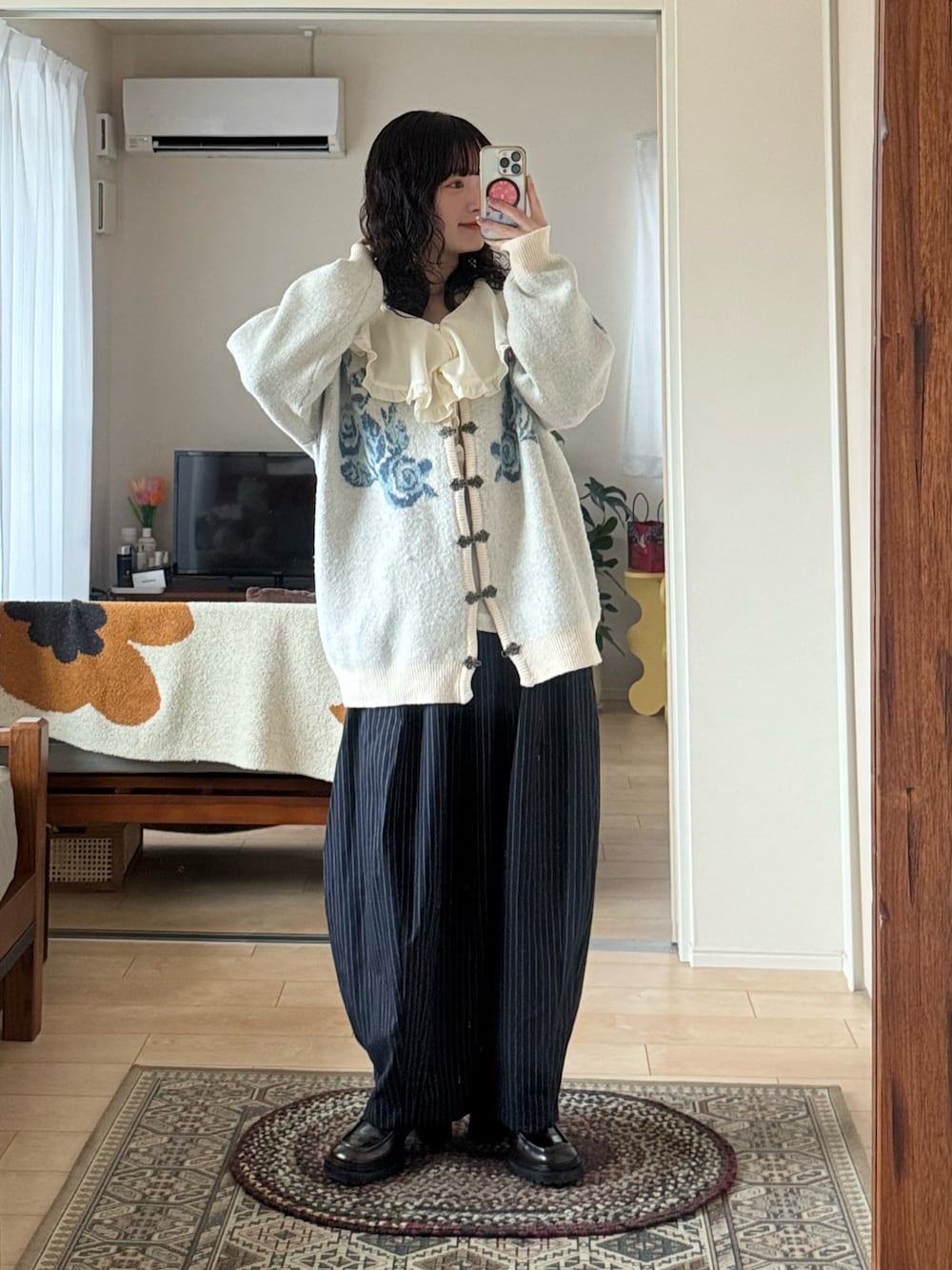 新色追加 / 4色展開 】flower china cardigan/花柄ジャガード