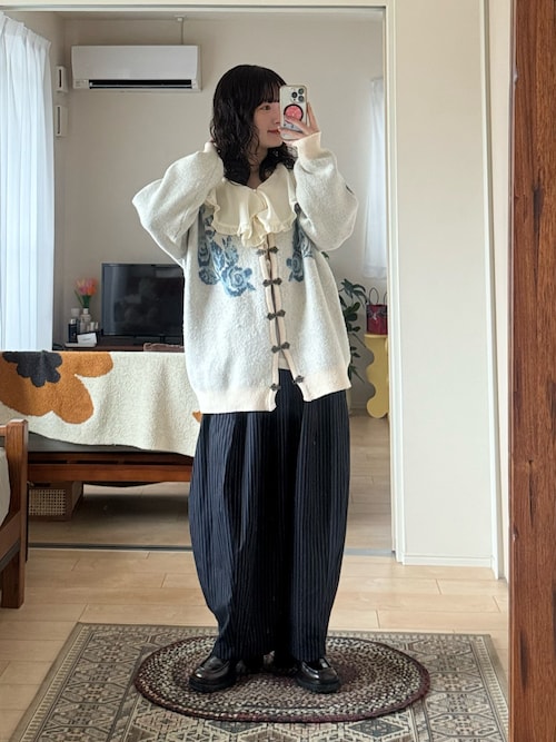 新色追加 / 4色展開 】flower china cardigan/花柄ジャガード