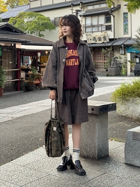 「VINTAGE（ヴィンテージ）のアイテム」を使った、木村 星南（せな）さん（レディース・162cm）の秋コーディネート