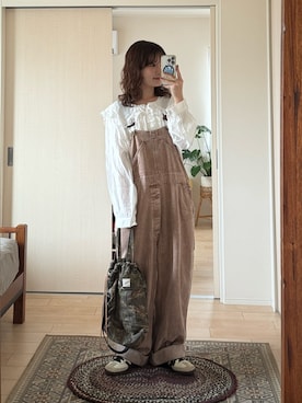 「アイテム（オールインワン・サロペット）」を使った、木村 星南（せな）さん（レディース・162cm）の秋コーディネート