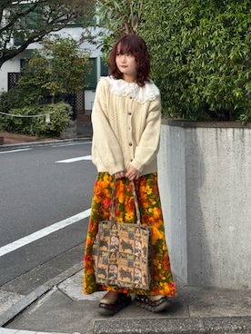 「VINTAGE（ヴィンテージ）のアイテム」を使った、木村 星南（せな）さん（レディース・162cm）の秋コーディネート