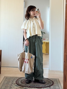 「アイテム（カーゴパンツ）」を使った、木村 星南（せな）さん（レディース・162cm・20代）の夏コーディネート