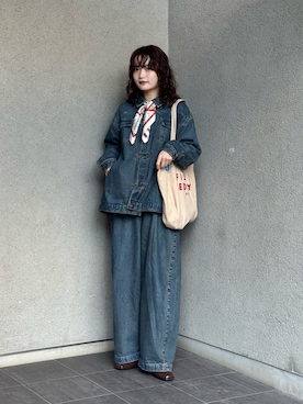 「アイテム（バンダナ/スカーフ）」を使った、木村 星南（せな）さん（レディース・162cm）の冬コーディネート