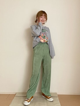 「ISOOK（アイスー）のアイテム（パンツ）」を使った、木村 星南（せな）さん（レディース・162cm）の冬コーディネート