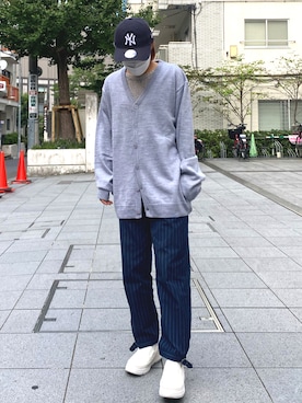 「ROOPTOKYO（ループトウキョウ）のアイテム（カーディガン/ボレロ、グレー系）」を使った、yuriさん（レディース・160cm）の秋コーディネート