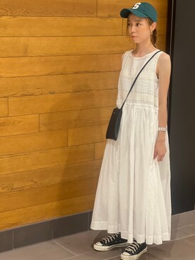 「CANAL JEAN（キャナルジーン）のアイテム（ワンピース）」を使った、美冴紀さん（レディース・161cm）の夏コーディネート