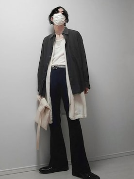 「Adoon plain（アドーンプレーン）のアイテム（パンツ）」を使った、yuichi【高見え×綺麗めモード】さん（メンズ・175cm）の春コーディネート