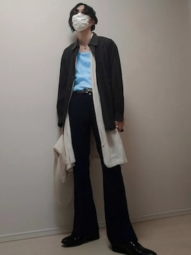 「Adoon plain（アドーンプレーン）のアイテム（スラックス）」を使った、yuichi【高見え×綺麗めモード】さん（メンズ・175cm）の秋コーディネート