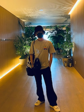「palace」｜「アイテム（スウェットパンツ）」を使った、margeilaboyさん（メンズ・168cm）の夏コーディネート