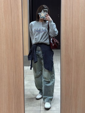 「GRL（グレイル）のアイテム（パンツ）」を使った、おこめさん（レディース・158cm）の春コーディネート