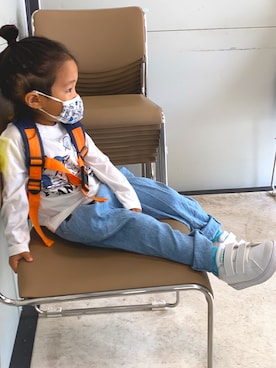 「Dickies（ディッキーズ）のアイテム（バックパック/リュック）」を使った、enq2さん（キッズ・90cm）の秋コーディネート