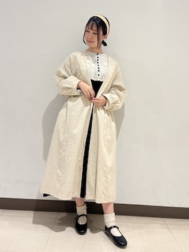 「Samansa Mos2（サマンサ モスモス）のアイテム（ノーカラーコート）」を使った、まよねーずさん（レディース・164cm）の冬コーディネート