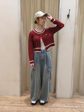 「ehka sopo（エヘカソポ）のアイテム（キャップ）」を使った、まよねーずさん（レディース・164cm）の秋コーディネート